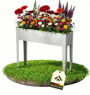 novaterra® schmales Hochbeet aus Metall - langlebiger Pflanzkasten für Balkon & 