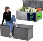 KADAX Aufbewahrungsbox 390L, Gartenbox aus Polypropylen, Kissenbox für Garten, Terrasse & Balkon,...