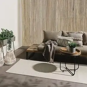 benuta Basic In- & Outdoor Teppich Wohnzimmer Iowa - Creme 80x250 cm - Boho Jute