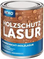 ROKO Holzlasur - Kastanie - 0,75 Liter Lasur - 3in1 Seidenmatt - Premium Holzschutzlasur für Innen und Außen - Dauerhafter Wetter- und UV-Schutz