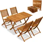Casaria® Gartenmöbel Set Modell 2026 - NEU: Extra Stabiler Tisch mit umlaufender Verstärkungsleis...