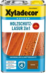 Xyladecor Holzschutz-Lasur 2in1, Universeller Allwetter-Schutz – Der Klassiker, Kastanie, 4 l