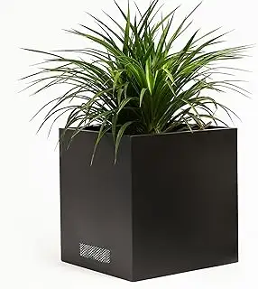 Garten schwere Metall-Pflanzgefäße große Schwarze hohe quadratische Stahl-Pflanz