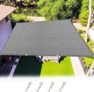 Sonnensegel Windschutz Rechteckig 170 x 270 cm HDPE Gewebe Wasserabweisend & Win