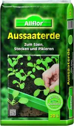 Allflor Aussaaterde im 20L Beutel I Anzuchterde ideal zum säen, anstecken, pikieren I Feinstruktu...
