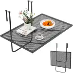 COSTWAY Balkontisch klappbar, Balkonhängetisch zum Einhängen, Klapptisch aus Metall, rechteckiger Hängetisch für Balkon, 23 kg Tragfähigkeit, 60,5 x 40,5 cm (Schwarz)
