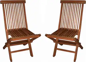 2er Set Klappstuhl Teakstuhl Gartenstuhl Teak Holz Stuhl für Terrasse Wintergart