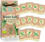 Bio Kräuter Samen Set – 12 ein-/mehrjährige Kräutersamen in samenfester Qualität |für gesunde Küchenkräuter & Heilkräuter. Kräutersaatgut für Küche, Garten und Balkon. Samen Geschenk