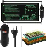 Verdenu Heizmatte für Pflanzen mit Thermostat, 25 * 52 cm Heizmatte mit Digital Thermostat Controller Combo Set, Indoor Zimmergewächshaus Anzuchtkasten, Gewächshaus