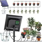 Biling Solar Bewässerungssystem, 15m Automatische Tropfbewässerung mit Timer, 2.5W Solarpanel, fü...