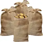 Mkitnvy 4 Stück Jutesäcke, Kartoffelsack, Stoff-Beutel, 100 X 60cm, Jute-Beutel, Winterschutz für Topf- & Kübelpflanzen, Pflanzen-Überwinterung Gartensack, Strapazierfähig, Raschelsäcke, Jutesack