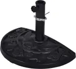Nexos Schirmständer Sonnenschirmständer Gussoptik Polyresin halbrund Ø 49cm Plattenstärke 6,5cm ca. 9kg Stahlrohr lackiert Reduzierring schwarz