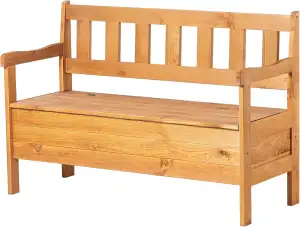 KADAX Gartenbank, 120x49x81,5cm Banktruhe aus Einer Holzfaserplatte, Sitzbank mi