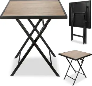 BRUBAKER Gartentisch Bergamo - 58 x 58 cm Balkontisch wetterfest - Metall Beiste