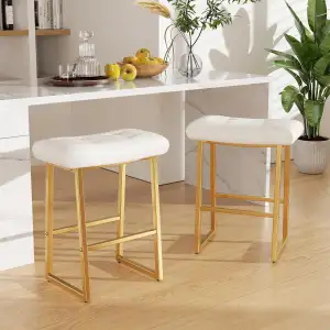 Barhocker 2er Set,Barstühle mit Sattelsitz und Fußstütze,Barhocker Klappbar 61 c