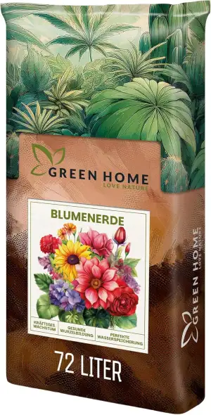 Green Home Blumenerde 72L Pflanzerde für Zimmerpflanzen, Balkon, Garten | Mit NP