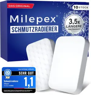 Milepex® Schmutzradierer [10x] – Premium Schwamm für Wand, Boden, Sneaker & Auto
