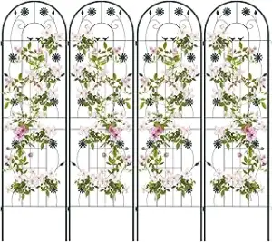 RELAX4LIFE Rankgitter 4er Set, Rankzaun Metall, Garten Spalier zum Stecken, Gart