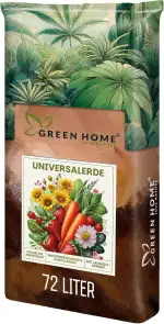 Green Home Universalerde 72L - für Zimmerpflanzen, Balkon und Garten. Strukturstabil mit Perlite und Kokosfaser. Ist als Blumenerde, Tomatenerde, Kräutererde und Erde Gemüsepflanzen geeignet