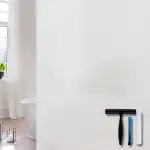 Volcanics Fensterfolie Blickdicht 90x200cm mit Montagewerkzeug, Milchglasfolie Selbsthaftend Statisch Ohne Klebstoff, Anti-UV Sichtschutzfolie für Zuhause Büro Badezimmer Küche