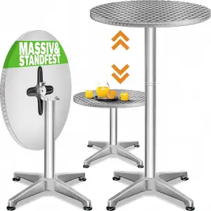 Casaria® 2in1 Stehtisch Klappbar Höhenverstellbar 70 cm / 115 cm Hoch Aluminium 
