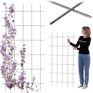 KADAX Rankgitter 75 x 150 cm, Gitterspalier für Garten, Pflanzen, Balkon, Terrasse, Metall Spalier, Rankhilfe, Klettergitter aus Stahl, Kletterhilfe, Rosenspalier, Pflanzengitter