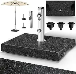 tillvex® Granit Sonnenschirmständer mit Transportgriff 25 kg Rechteckig | Schirm