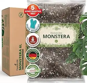 Monstera Erde für Zimmerpflanzen und Garten - 6L Monstera Substrat für Pflanzen, Palmen, Blumen -...