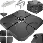 Casaria® Sonnenschirmständerplatten 4er Set bis 80 kg befüllbar mit Wasser Sand für Ampelschirm B...