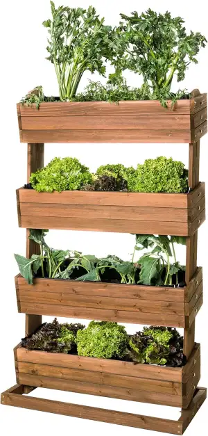 Vertikales Hochbeet mit 4 Etagen Cube 4 - Gemüsebeet Kräuterbeet - Beet für Terr