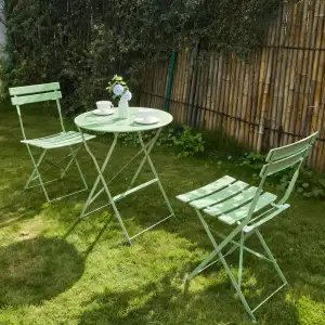 Gartenmöbel Set Wetterfest, Balkonmöbel Set 3 Teilig für Kleinen Balkon, Bistrot