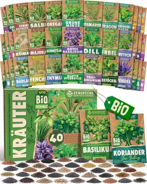 ZenGreens® - Bio Kräutersamen im 40er Set - 40 Kräuter Samen für den einfachen A