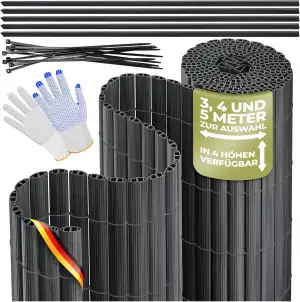 KESSER® PVC Sichtschutzmatte Sichtschutzzaun 80x300cm Balkonverkleidung Windschu