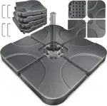KESSER® Sonnenschirmständer 4-teilig Schirmgewicht Schirmständer für Ampelschirm Bodenkreuz 60 Liter / 80 kg befüllbar mit Wasser oder Sand Inkl. Metallverbinder Ampelschirmständer Kunststoff,