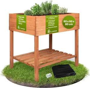 TTL GARDEN Balkon Hochbeet L 80x60x80cm aus Holz - Pflanzkasten & Blumenkasten m