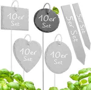 Pflanzenschilder für draußen wetterfest aus Schiefer - Pflanzenstecker zum besch