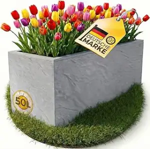 Ondis24 Pflanzkübel Vulkano, 50L Pflanzvolumen, rechteckig, Blumenkasten mit Was