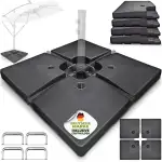 tillvex Sonnenschirmständer 90 Liter / 120 kg – 4-teilig für Ampelschirm inkl. Metallverbinder | ...