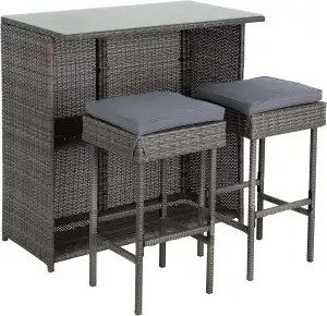 ESTEXO Polyrattan Gartenbar Set Gartenmöbel Sitzgruppe Rattan Bar Tresen Theke T