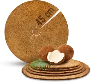 Kokos Mulchscheibe Winterschutz - Biologisch abbaubare Kokosscheibe als Winterschutzmatte für Pflanzen (45 cm, 1 Stück)