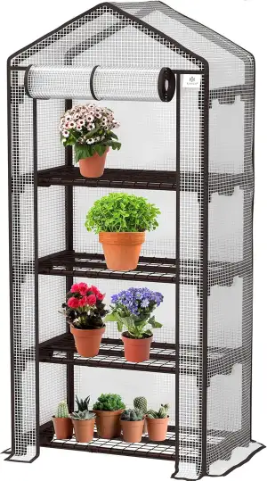KESSER® Premium Foliengewächshaus Gewächshaus mit 4 Etagen - 69 x 50 x 158 cm Tr