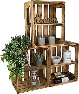 flambierte/geflammte Massive Obstkisten als Regal oder als Klassische Kiste ca 4