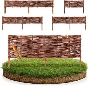 BOOGARDI Beeteinfassung Holz · 12 Größen · 5X Weidenzaun 10 cm hoch x 100 cm lan