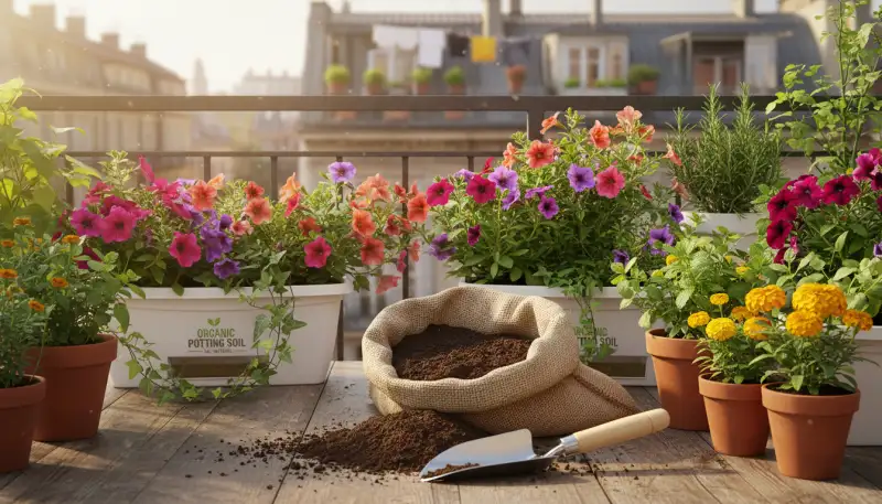 Beste Blumenerde für Ihren Balkongarten